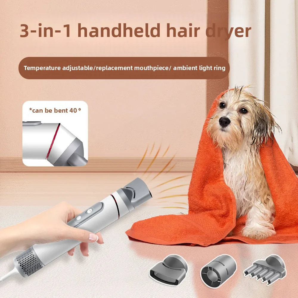 Pet Hair Dryer 3-in-1 High Speed Water Dryer Adjustable Angle Hair Dryer for Pets