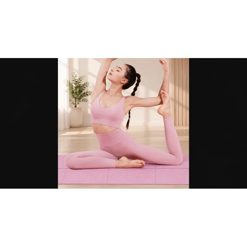 4mm Thick Non-Slip Yoga Mat, Shock-Absorbing Exercise Cushion for Pilates, Home Gym & Indoor Fitness