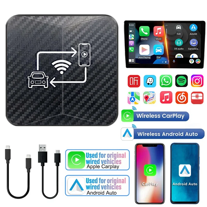 New original car wired to wireless carplay smart box android auto apple carplay ai box