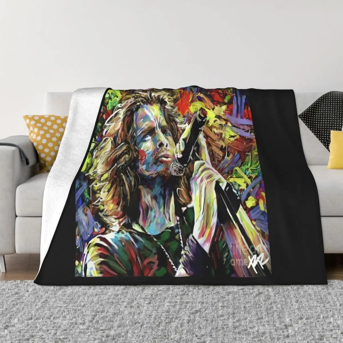 Vintage Rare Chris Cornell Art Soundgarden Black Men S 2345Xl New Homme Swag On Sale New Print Cute Throw Blanket