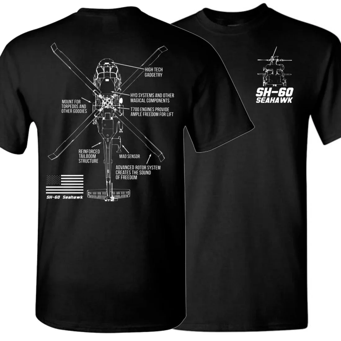 Summer Cotton Short Sleeve O-Neck Mens T Shirt New S-5xl Creative Design SH-60 Seahawk Shipborne Helicopters T-Shirt. harajuku