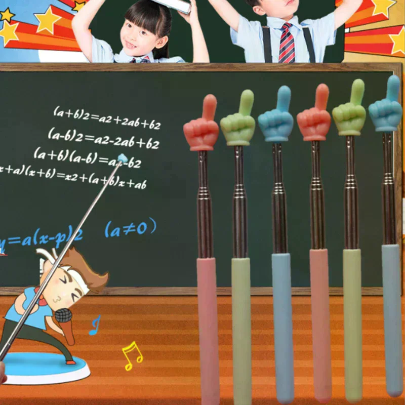 قابل للسحب المعلم مؤشر إصبع تصميم الفولاذ المقاوم للصدأ تلسكوبي مدرسة التدريس مؤشر عصا لوازم المعلم للفصول الدراسية #2