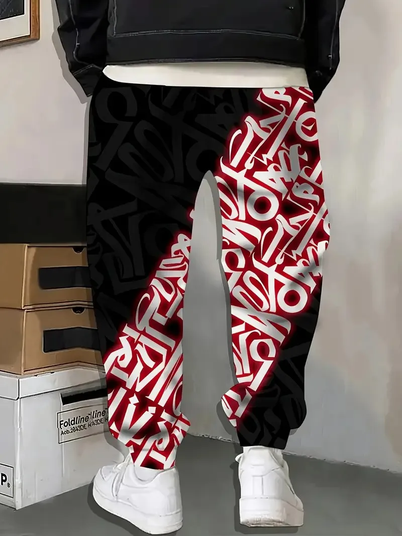 The new men's long pants for Spring and Autumn 2025 are comfortable soft casual roller skating and 3D printed street men's wear