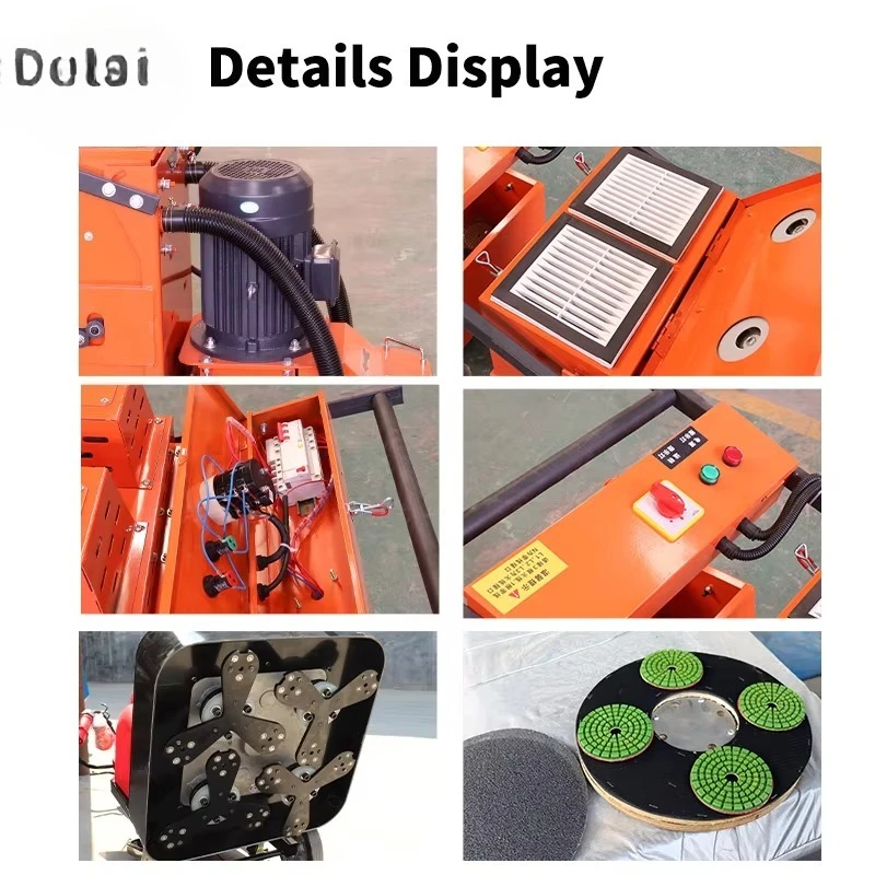 Automatic 630Mm Disc Floor Grinder for Concrete Surface Treatment Featuring Engine Gear Motor Core Components
