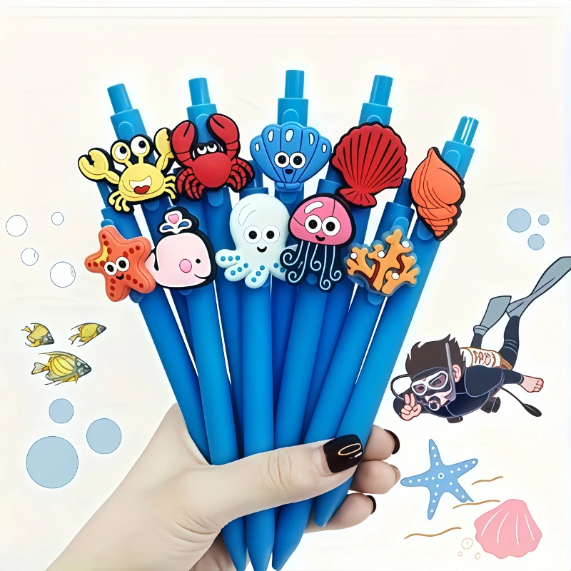 

6 шт./10 шт., летняя тематическая ручка для подводного мира, шариковая ручка для дайвинга, биологии, шариковая ручка, ежедневные офисные канцелярские принадлежности