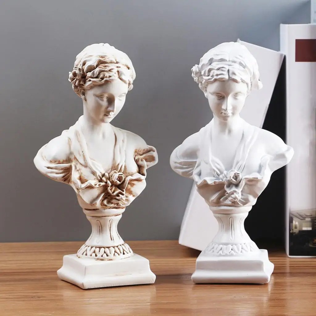 Resin Bust Statue Figurines Home Decoration Sculpture White - Art Hobbyist Ornament Collectibles