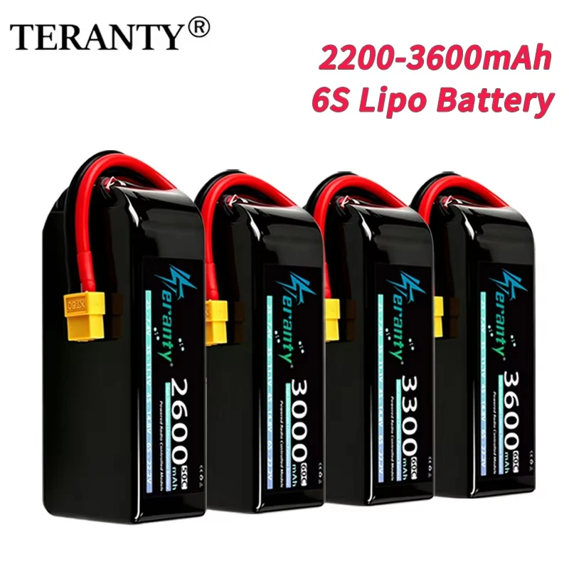 TERANTY 6S Lipo-Akku 2200/2400/2600/3000/3300/3600mAh 22,2V 60C mit T/XT60/XT90 für RC-Auto, Truck, Panzer, RC-Flugzeug, FPV-Drohne