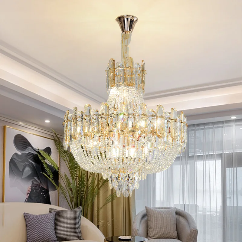 New Modern Luxury Crystal Chandelier Home Decor Elegant Lights 2024 Christmas Decoration Pendant Lamps Foyer Lustres for Villa