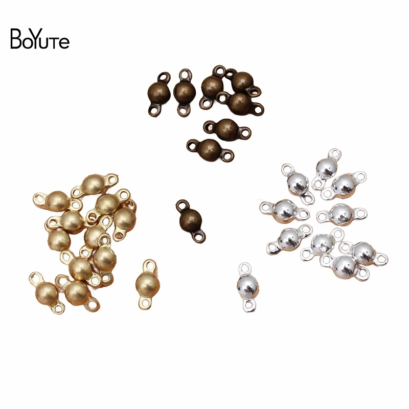 

BoYuTe (100 Pieces/Lot) 3MM Metal Brass Ball Connector Charms Diy Handmade Jewelry Findings Components