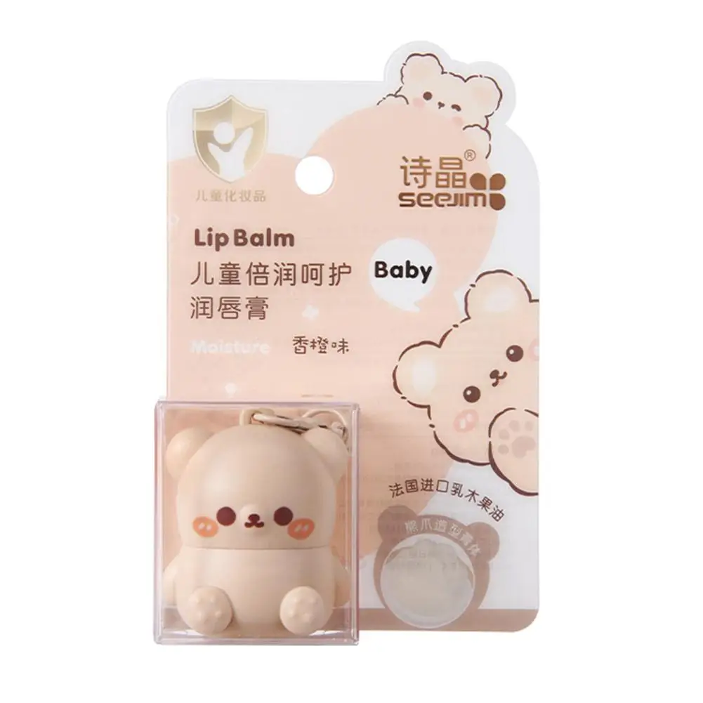 Children Fruity Lip Balm Moisturizing Anti-Dry  Anti Crack Lip Balm Baby Available Lip Care Cute Little Bear Lipstick Skin Care