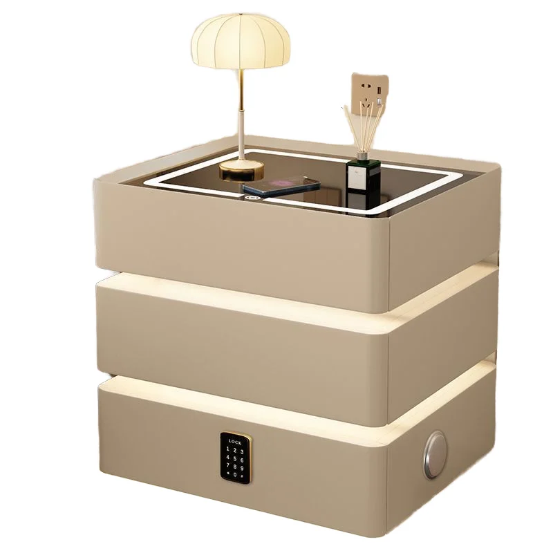 Smart Bedside Table, Three Drawers, Simple Solid Wood, Modern Wireless Charging, Multi-functional, Light Luxury Home.promote sal