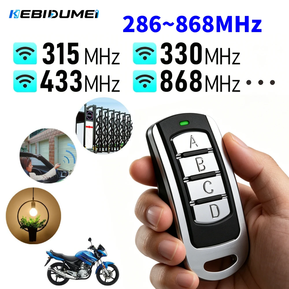 KEBIDUMEI Multi-Frequenz 280-868 MHz 4-in-1 Garagentor-Fernbedienung Duplikator Schlüsselanhänger 433Mhz 330Mhz Handsender