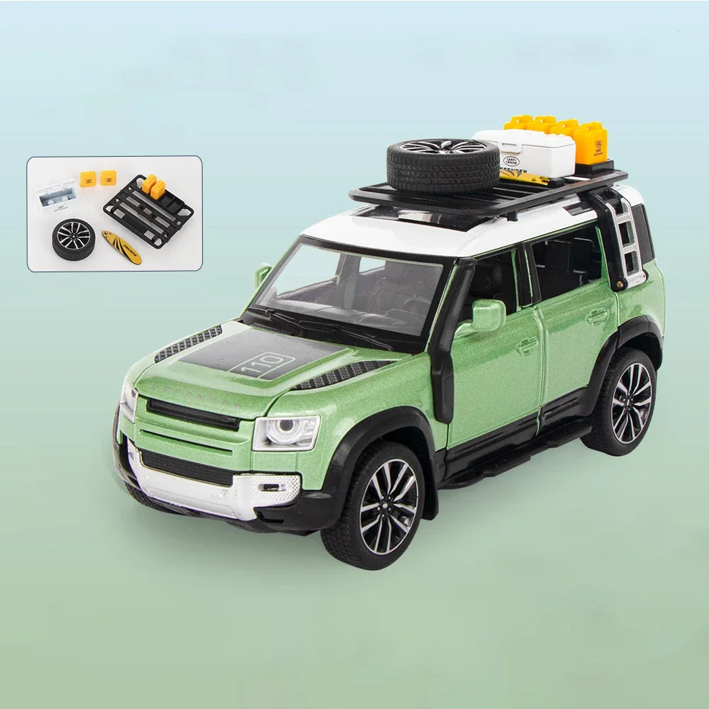 1:32 Rover Defender With Tools Alloy Diecasts & Toy Vehicles Toy Car Model Sound and light Collectio Toy Gift