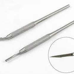 Stainless Steel Durable Non Slip Round Scalpel Handle Surgical Scalpel Handle  10-19 Size Blades