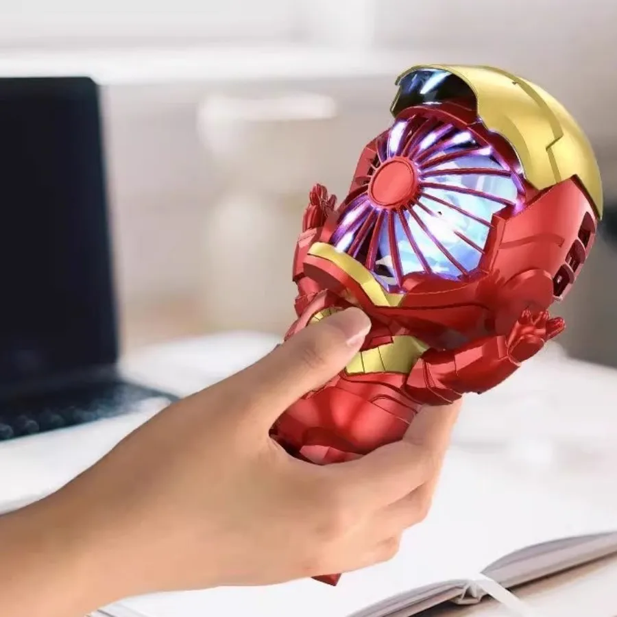 

New Marvel Iron Man Electric Silent Fan Ironmanhandheld Fan Usb Charging Durable Mini Kids Fan Boy Toys Summer Birthday Gift