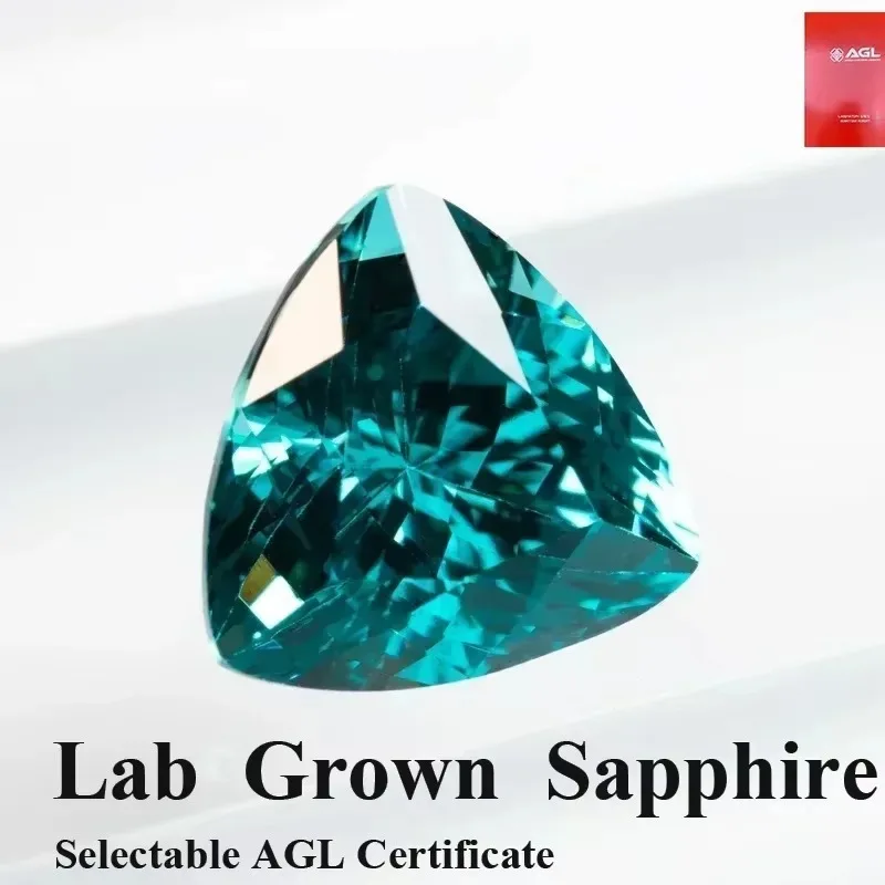 

wholesale Lab Grown Sapphire Paraiba Fat Triangle Size 6x6mm Charms Diy Advanced Jewelry Making Materials Selectable AGL Ce