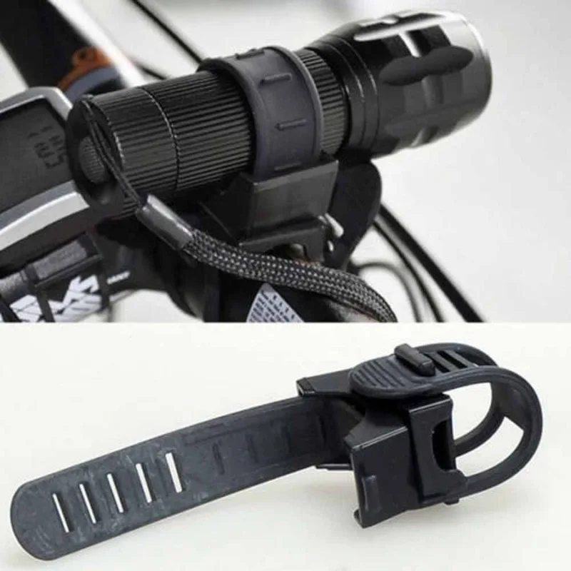 Universal Bicycle Flashlight Holder Mount 360 Degree Adjustable Rubber Straps Bike LED Headlight Torch Clamp Clip Bracket Tool