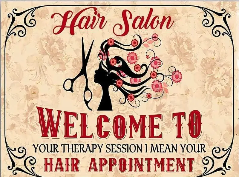 Retro Metal Poster Hair Salon Welcome To Your Therapy Session I Mean Your Hair Appointment Metal Tin Signs Vintage Plaque Wal