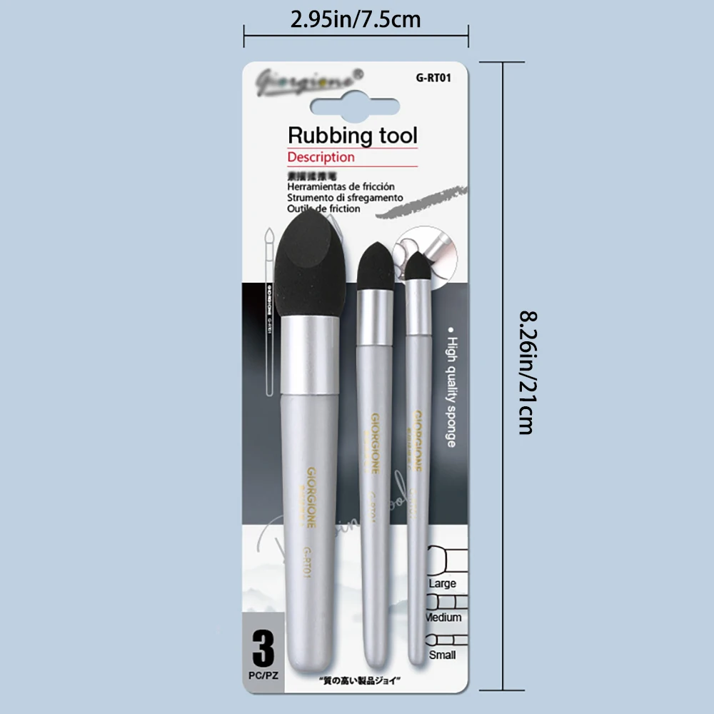 مجموعة فرش رسم ورقية مع 3 فرش، فرشاة عصا الرسم الزيتي، فرشاة فرك خاصة للتطبيق #6