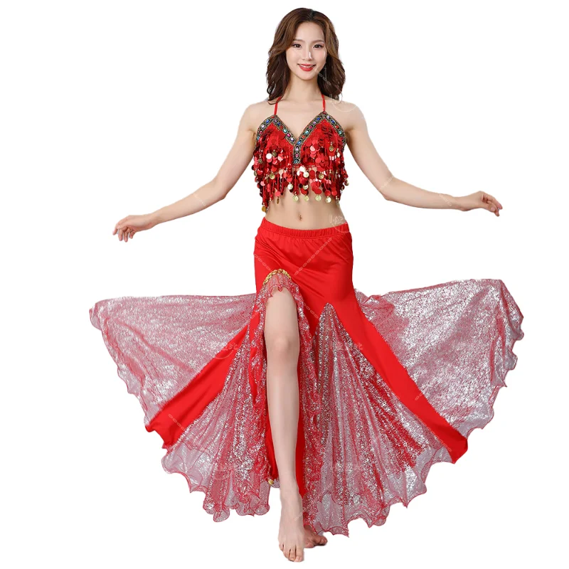 

Belly Dance Bra Long Skirt Set Sexy Clothes Fashion Stage Dance Suit Carnaval Disfraces Adults Indian Costume Bellydance Bra