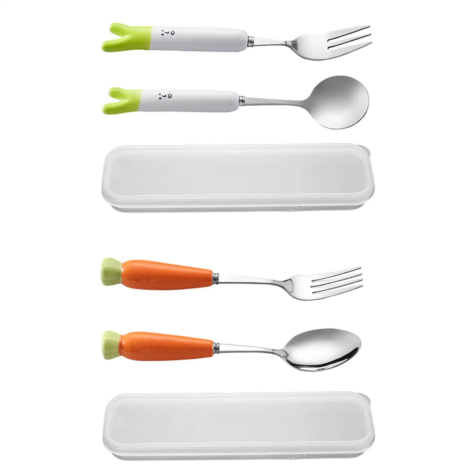 Sleek Stainless Steel Cutlery Set with Compact Case for Dining