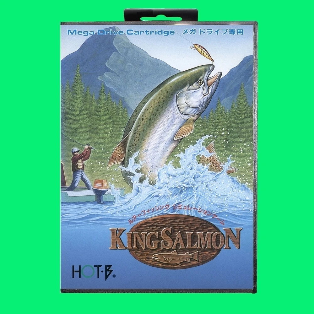 King Salmon Game Cartridge 16bit MD Game Card With JP Cover Retail Box For Sega Mega Drive