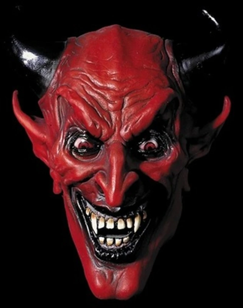 

Devil Latex Mask Headgear,Halloween Decoration Demon Face Horror Party Carnival Full Head for Adults Ball Attire Cosplay Mask