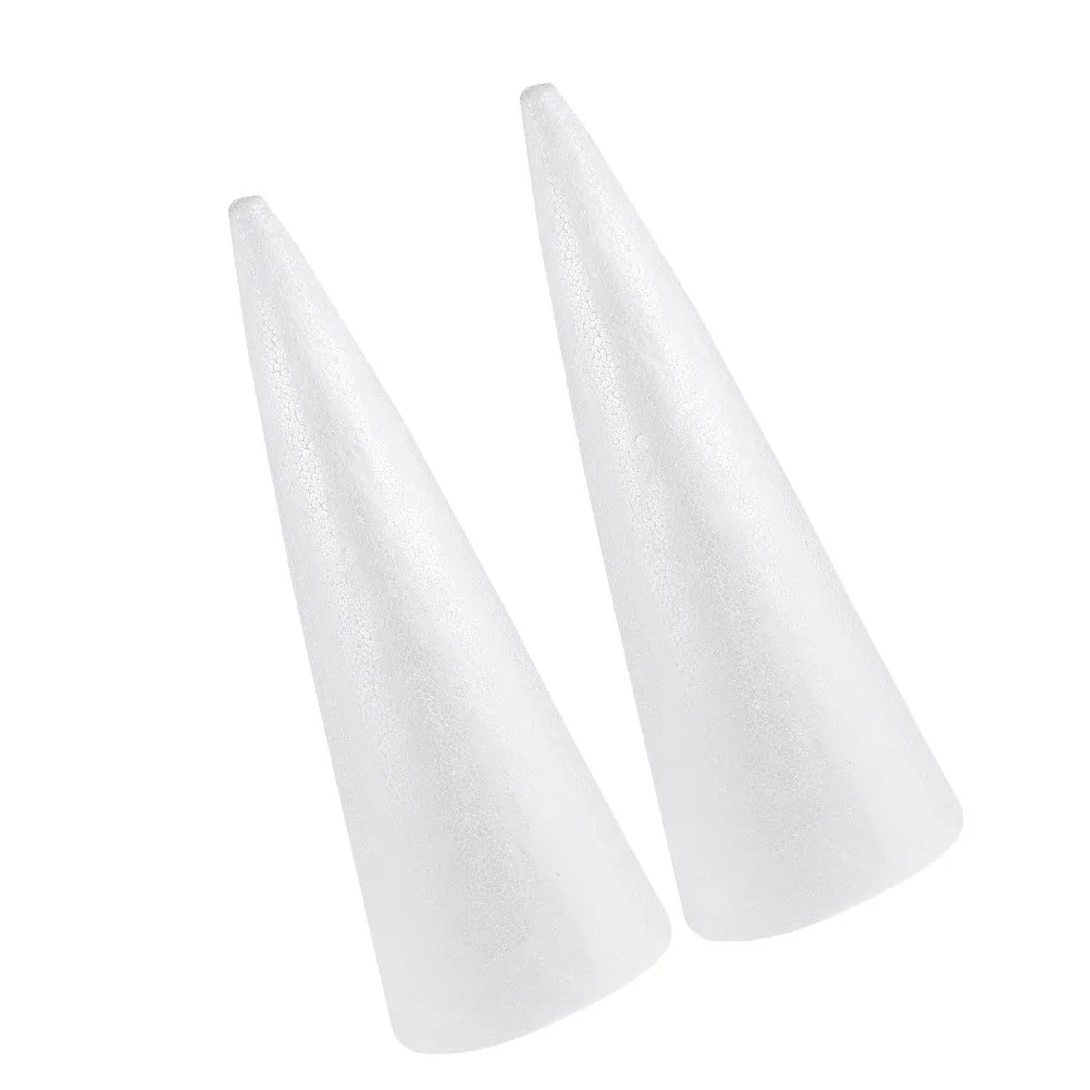 

2 шт. белых пенопластовых конусов для детских поделок, украшений для рождественской елки и центральных элементов стола, безопасные и простые в использовании конусы для творчества