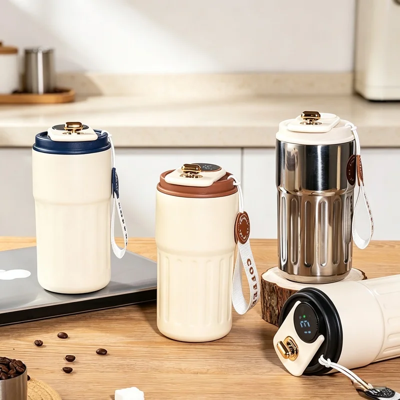 450ml Smart Temperature Display Thermos, 316 Stainless Steel Vacuum Cup Portable Thermal Mug for Office Business Coffee