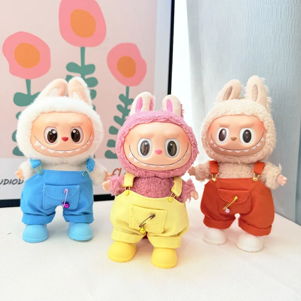 Cute Mini Plush Doll'S Bib Pants for 15-17cm Labubu I II Idol Dolls Sitting Party Clothing Outfit Accessories For Korea Kpop Exo