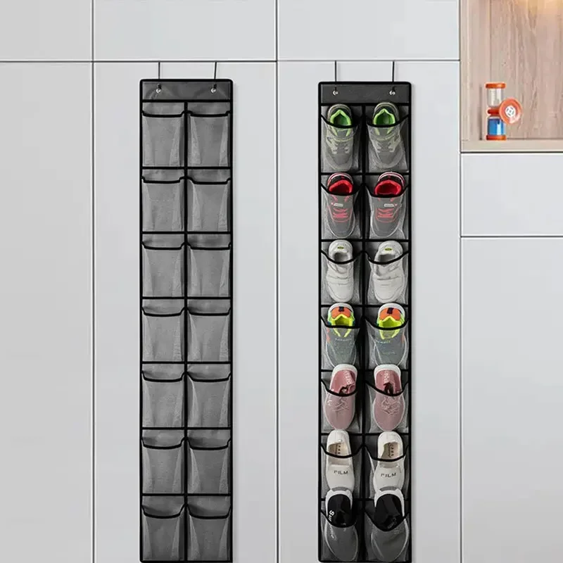 

Shoe organizer Over the Door Hanging shoe rack organizer 12/14 Large Breathable Mesh Pockets slippers organizer shoe Shoe shelf