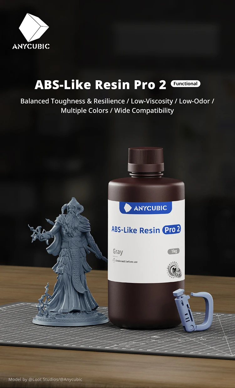 ANYCUBIC Like ABS Pro 2 405nm 3D Printer UV Resin For LCD SLA DLP Printers Quick Curing Liquid Bottle Resina For Photon Mono 2