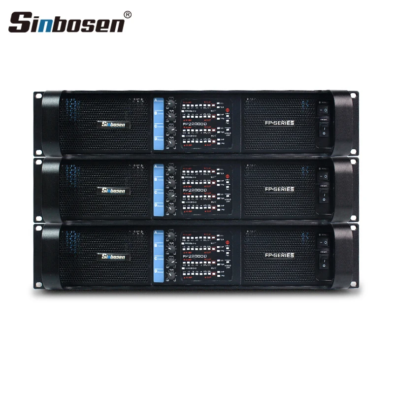 fp22000q Sinbosen professional power amplifier 5000w 4 channel class td music amplifier