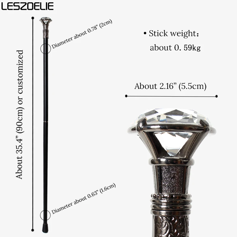 Luxury Silver Handle Walking Stick with 10 Colors Crystal Diamond  Fashionable Man Woman Canes Party Decorative Walking Sticks