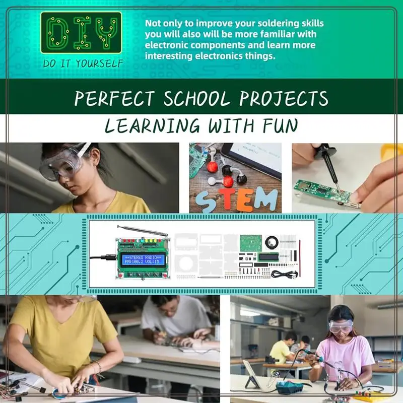 Надежный FM-радио комплект DIY паяльные проекты радио для обучения STEM образование идеальный подарок для семьи и друзей, FM-радио