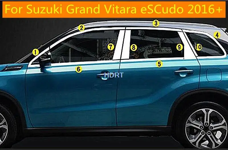 

Для Suzuki Grand Vitara скускудо 2016 2017 2018 Стайлинг автомобиля палка из нержавеющей стали украшение автомобиля стойка оконная полоса отделка рамка лампа