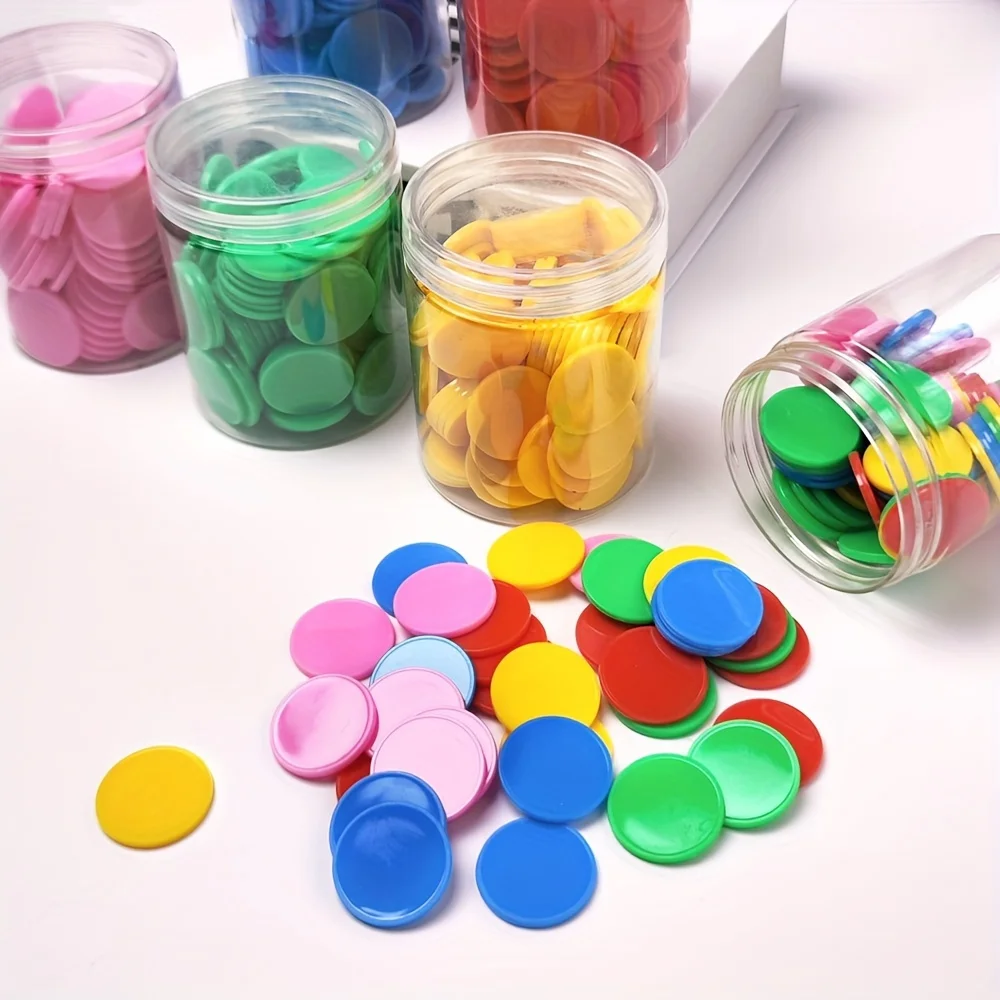 100 plastic counting chips - interactive learning educational mathematics teaching aids, multi-color plastic counters
