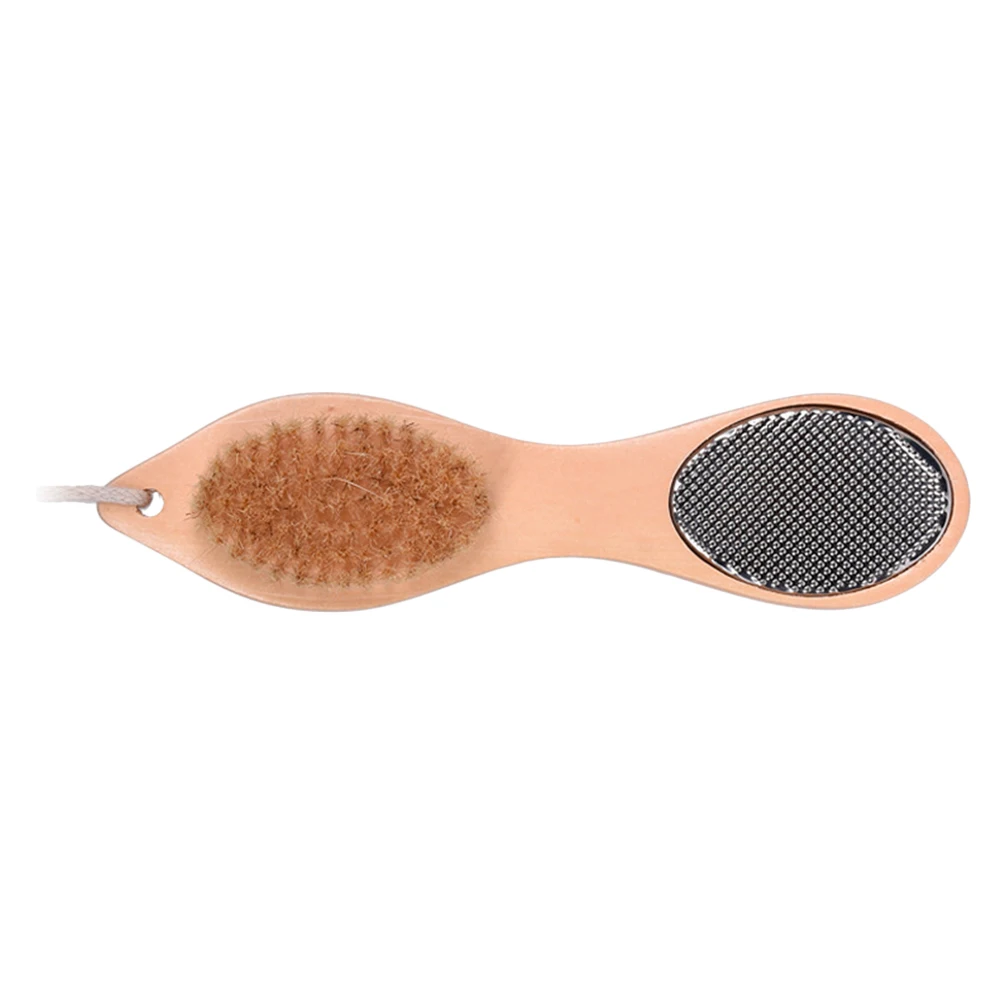

1pc Pedicure Tool Tool Wooden Double Sided Callus Remover Pumice Stone Brush Foot Scrubber Foot Scrubber