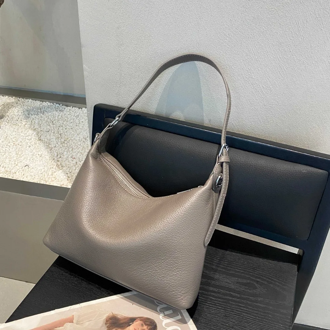 Women's Full-Grain Leather High Quality Crossbody Bag - Slim Zip Pocket Commuter Shoulder Purse for Day To Night