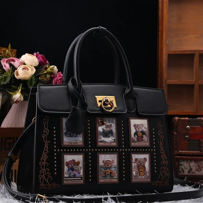 

Gusachi Light, роскошная брендовая женская сумка 2022, осень/зима, новая модная сумка на плечо с оригинальным дизайном и медведем, большая вместительная ручная сумка