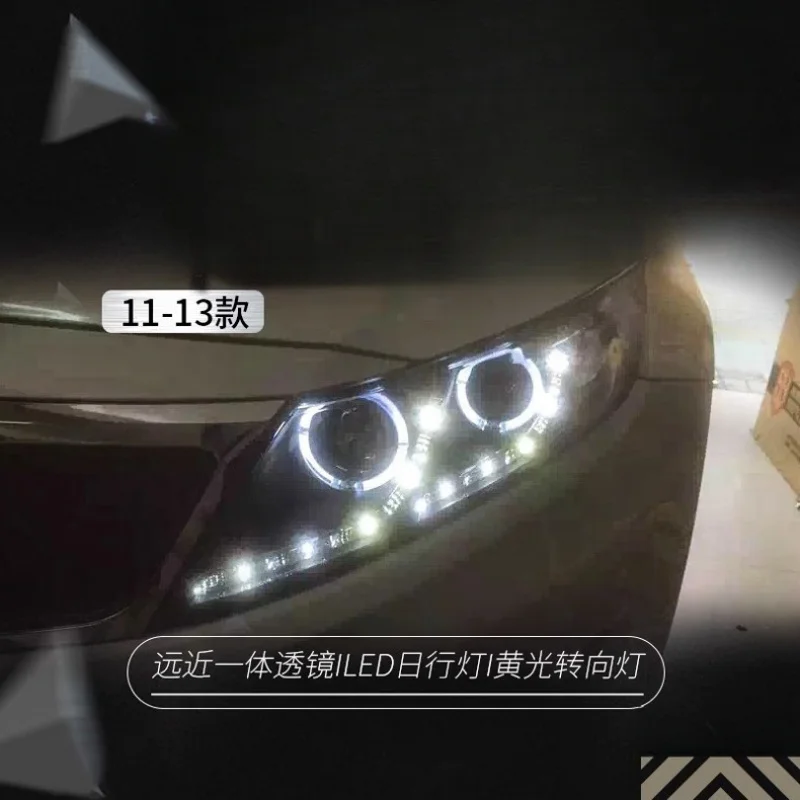 Suitable for Kia 11-13 K5 Headlight Assembly Modified LED Angel Eye Daytime Running Light Bi-Optic Lens Xenon Lamp