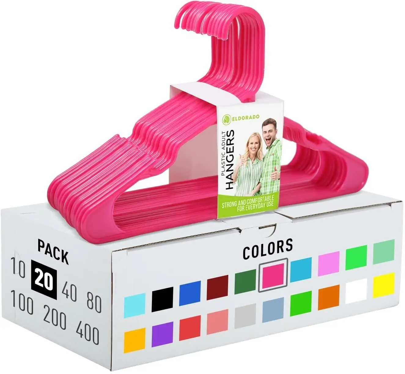 

Hangers for Adult Size Clothing 20 pcs Plastic Ideal for Everyday Standard Use Clothes Shirts Blouses T Shirts Dresses Jackets