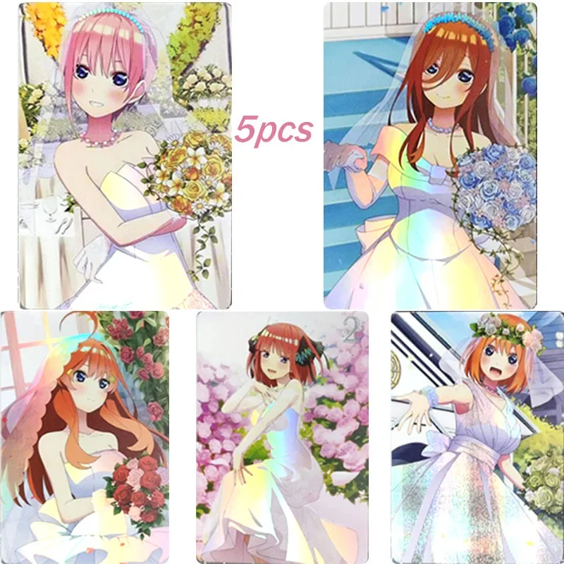 5Pcs/set Anime The Quintessential Quintuplets Nakano Michiko Nakano Miku Christmas Gift Collection Card Toys Diy Flash Card