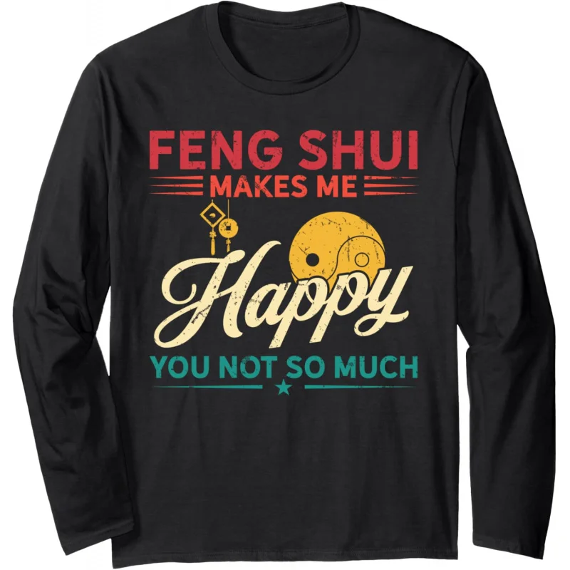 

Retro feng shui long sleeve top T-shirt