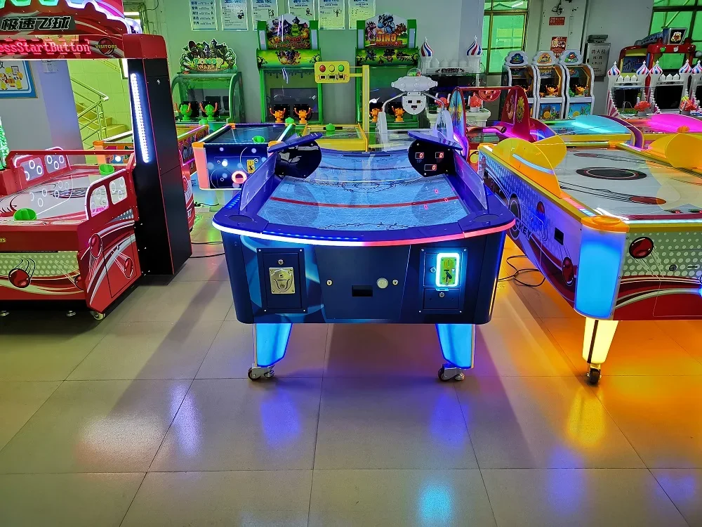 Machine de jeu à jetons à surface incurvée, écran d'arcade de table de hockey à air, vente chaude