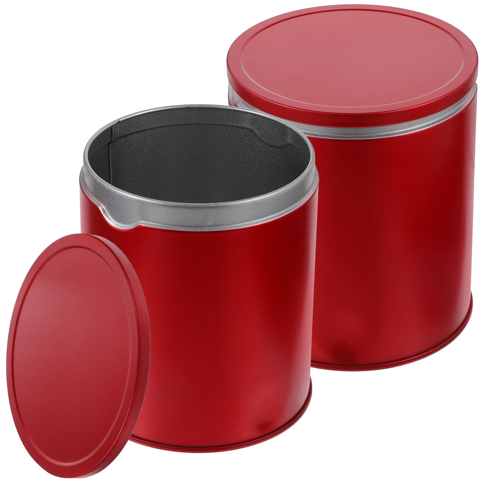 

2pcs Tea Canister Set Metal Storage Jar For Loose Leaf Tea Coffee Dried Fruits Kitchen Pantry Airtight Food Container Household