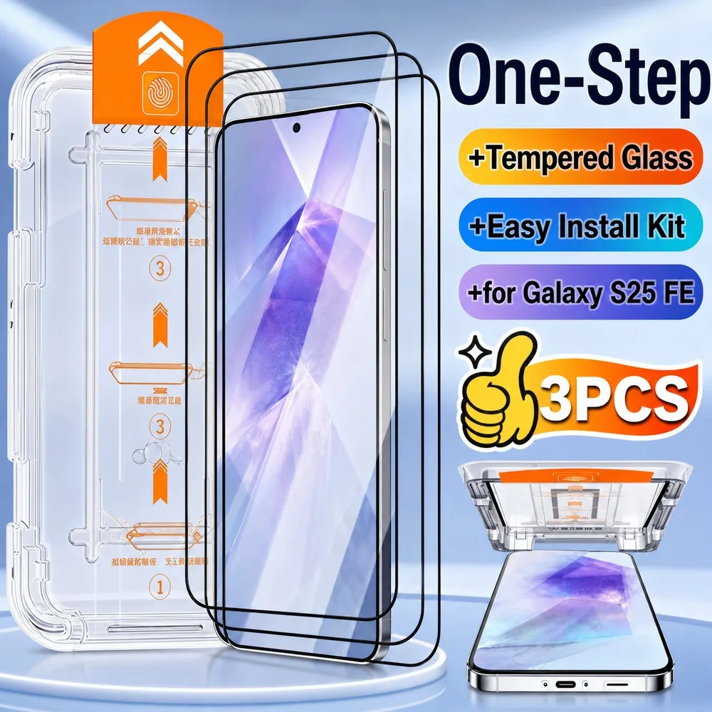 3 Stück Gehärtetes Glas Displayschutzfolie für Samsung Galaxy S25 Ultra Edge FE HD Glasfolie für Samsung Galaxy S25+ Kratzfest