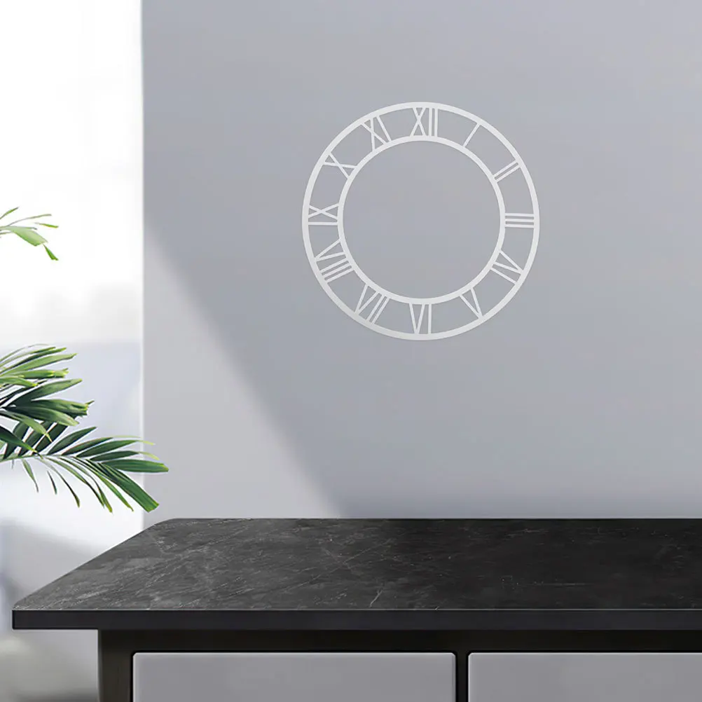 

Wall Sticker Roman Numerals Round Acrylic Mirror Diy Clock Face Decal For Living Room Hotel Entryway Home Decor Adhesive