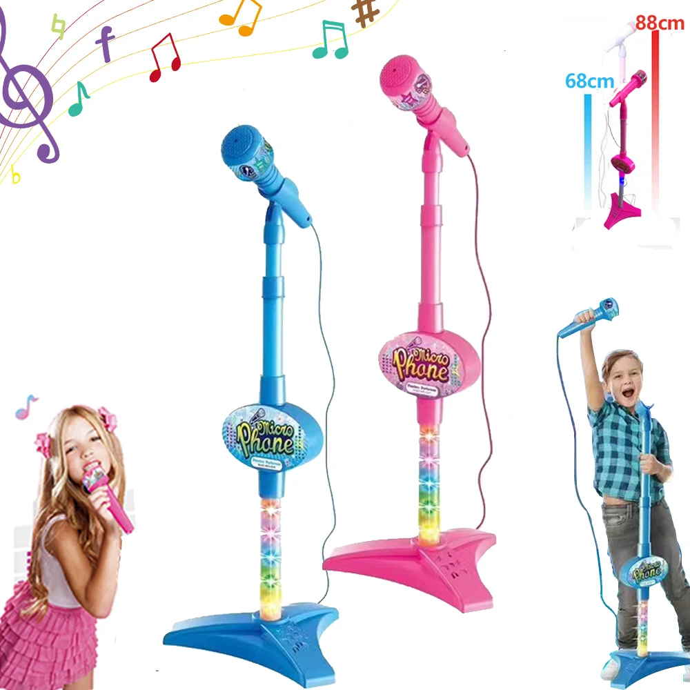 Newest Kids Microphone with Stand for children Music Instrument Toys karaoke mic Educational Toy Birthday Gift for Girl Boy