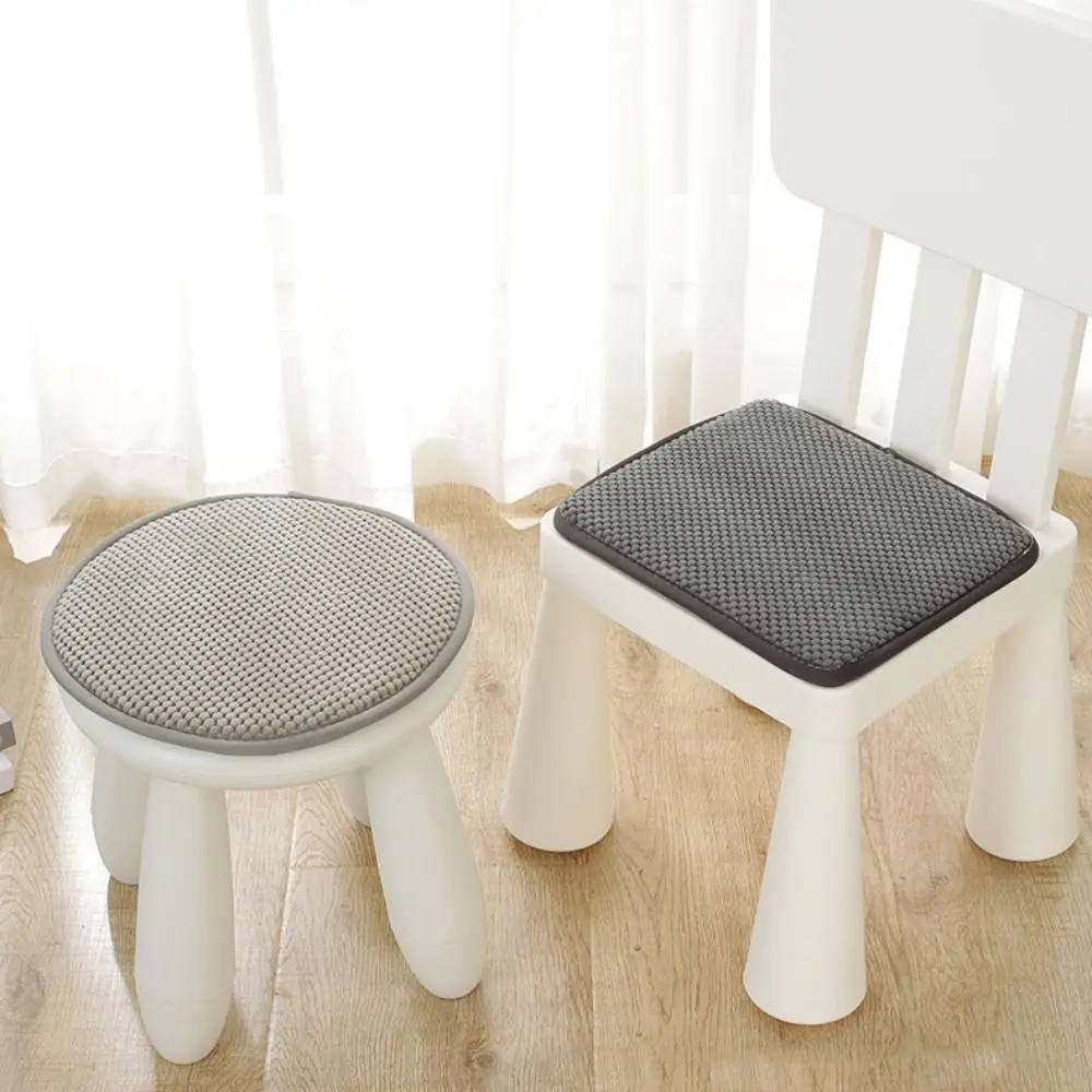 

Удобная губчатая подушка для сиденья, теплая однотонная круглая подушка, нескользящая мягкая подушка для стула, зимняя.